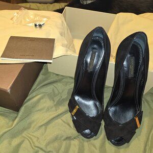 Louis Vuitton Black Suede Pumps
